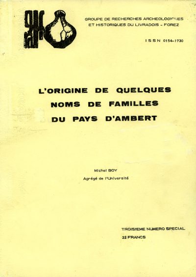 Hors Série n° 3, année 1984