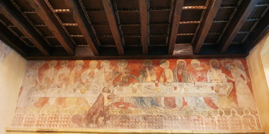 Champdieu : fresque ancien réfectoire. La Cène (photo Grahlf/P.Terras)