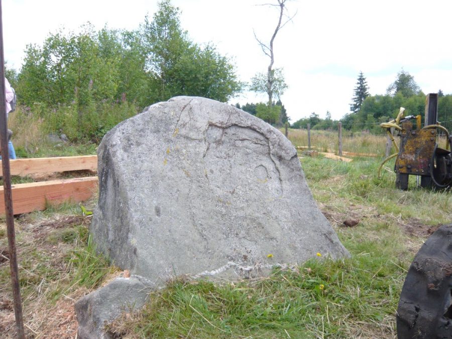 Saint-Victor d'Arlanc. Pierre de la Fille de la zone humide. (photo Grahlf/F. Robert)